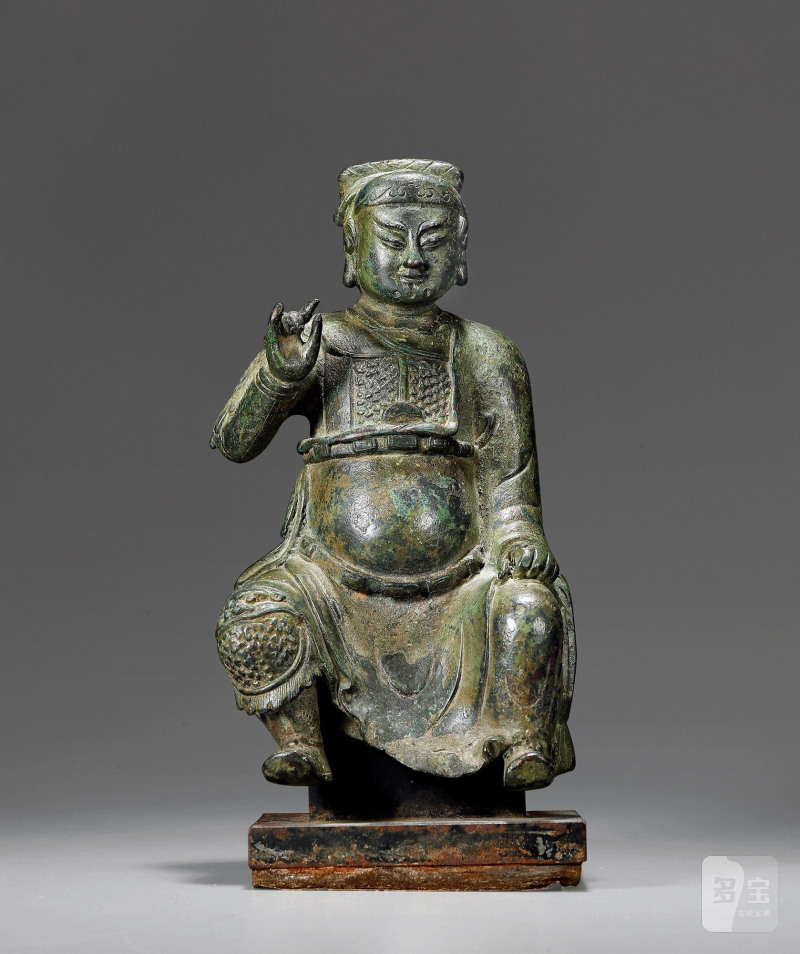 明·铜关公坐像